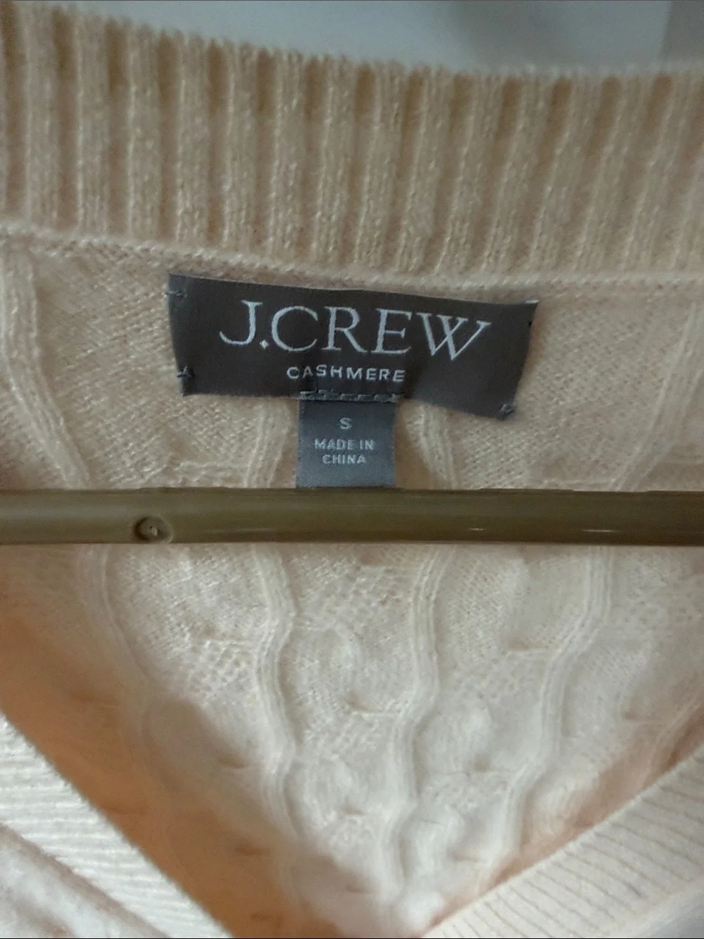 J. Crew cashmere cropped cable-knit sweater-Vest buttercream size small